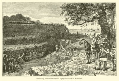Ataque a un campamento germánico por los romanos de Willem II Steelink